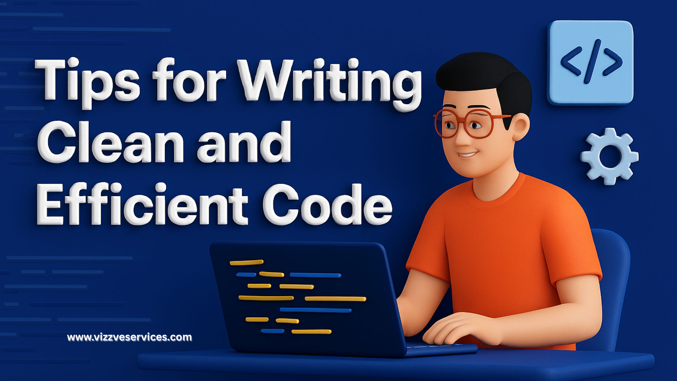 Illustration of clean and efficient coding practices with organized code snippets and developer tools